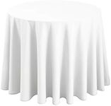 Hiasan White Round Tablecloth 120 Inch - Waterproof Stain Resistant Spillproof Polyester Fabric Table Cloth for Dining Room Kitchen Party