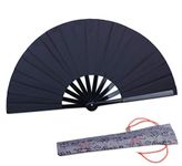 HONSHEN Folding Fan 11.8inch Black-Small Hand Fan Chinese Kung Fu Tai Chi Hand Held Folding Fans for Men/Women/Children With a Fabric Case for Protection (Black)