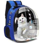 Buraq Astronaut Transparent Pet Carrier Backpack - for Travel, Hiking, Designed with Breathable Space, Ventilated, Airline-Approved, Sturdy Pad for Puppies & Cats (31.8L x 25.4W x 41.9H Centimeters)
