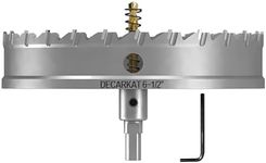 6-1/2" TCT Hole Saws for Hard Metal, Heavy Duty 165mm Tungsten Carbide Tipped Hole Cutters Set with Spring-Loaded Pilot Drill Bits for Stainless Steel, Metal, Iron, and Plastic.