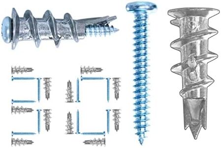 laffeya Drywall Anchor & Screws, 30 Screw and 30 Wall Anchors, Plasterboard Fixings & Screws Self Drilling Plasterboard Fixings Raw Plugs Cavity Wall for Screws Professional and Home Use (60PCS Short)