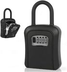Diyife Key Lock Box, [Upgraded Large Capacity] Full Waterproof 4 Digit Combination Lock Box for Keys Outdoor with Protective Cover, Removable Shackle for Outdoor Home, Office, Airbnb, Hotel (Black)
