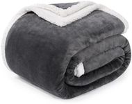 BEAUTEX Sherpa Fleece Throw Blankets, Soft Fluffy Flannel Plush Blanket Twin Size, Fuzzy Cozy Grey Cuddle Blankets for Couch Bed Sofa Adults (60" x 80", Grey)