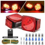 OminEco 12V LED Trailer Light Kit, DOT Certified, Waterproof for Boats, RVs, Cars, and Submersible Utility Trailers, Complete Tail Light Kit with Wire Harness for Trailers Under 80 Inches