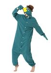 RANSUU Onesie Adult Platypus Costume Animal Pajamas Halloween Onesies Christmas Sleepwear Jumpsuit Women Men Unisex Cosplay YZSlv-S