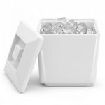 Chabrias Ltd 4 Litre Square Insulated Ice Bucket with Lid & Drainage Liner - UK Made - Double Walled BPA-Free Plastic, Keeps Ice Fresher & Frozen Longer - Ice Bucket for Party, Home Bar - UK Made