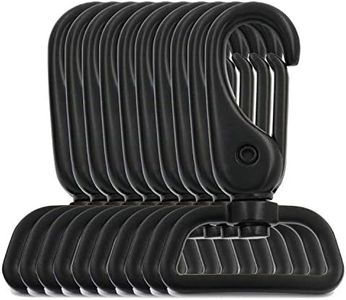 BIKICOCO 1-1/4'' Swivel Trigger Lever Snap Hook Lobster Claw Clasp Spring Loaded Clip, Flat-D-Ring Ended, Black - Pack of 10