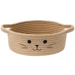 TIMEYARD Small Storage Basket for Dog Toys, Cute Cat Toy Basket, Woven Basket for Organizing, Jute Basket for Gifts Empty, 9.8 x 4 inches