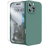 INGIDO for iPhone 16 Pro Case, Liquid Silicone Case with Camera Protection Soft Gel Rubber Cover with Microfiber Lining Shockproof Protective Phone Case for iPhone 16 Pro 6.3", Pine Green