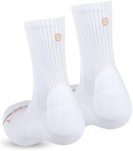 SHEZZA Padded Ribbed Blister Proof Crew Socks for Women & Men - Small