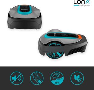Gardena Smart SILENO City Robot Lawn Mower Set – LONA AI, 500m², App Control, SensorControl, UK Plug