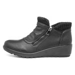 SOFT-LITES. Softlites Jan Womens Black Wedge Ankle Boot - Size 7 UK - Black