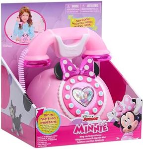 Disney Junior Minnie Mouse Ring Me Rotary Phone with Lights and Sounds, Pink, Kids Toys for Ages 3 Up by Just Play