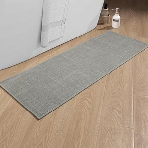 chakme Tapis de bain antidérapant 43 x 120 cm avec dos en caoutchouc Tapis de bain antidérapant lavable Tapis de bain Tapis de bain Tapis de bain Tapis de bain Tapis de douche Gris
