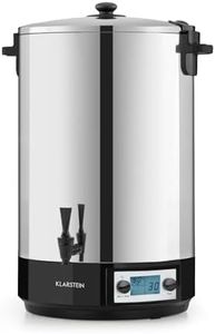 Klarstein KonfiStar 50 Digital Einkochautomat Einkochtopf Einkocher Heißgetränkespender, 50 Liter, 2500 Watt, 30-100 °C, Timer, Warmhalte-Funktion, Deckel mit Verschluss, Edelstahl poliert