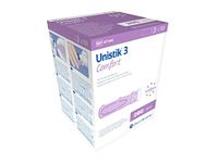 Unistik 3 AUAT1042 Single Use Safety Lancet, Comfort, 1.8mm Depth, Pack of 100