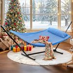 YITAHOME Hammock with Stand Included Hammock Heavy Duty Hammocks 12FT Waterproof Portable Hammock with Pillow Storage Bags 450lbs for Outdoors,Backyard,Blue