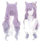 SL Purple Keqing Cosplay Wig with H