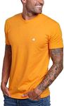 INTO THE AM Men's Fitted Crew Neck Logo Basic Tees - Modern Fit Fresh Classic Short Sleeve T-Shirts for Men (Orange, 4X-Large)