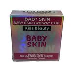 Kiss Beauty Professional Baby Skin Natural finish for all skin types two Way Cake Silk Enriched Shine Reduction Powder -02, Beige, 20 gm