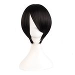 MapofBeauty Short Straight Cosplay Costume Wig Party Wig (Black)