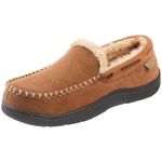 Zigzagger Men's Microsuede Moccasin Slippers Memory Foam House Shoes, Tan,10 UK