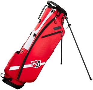 Bolsa de Golf Wilson, Bolsa W/S QS Quiver Stand, Bolsa de transporte/trolley, 4 Compartimentos para varios palos de Golf, Accesorios de Golf para Hombres y Mujeres, Rojo / Blanco / Negro