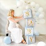 Kate Aspen Elephant, Blue Boxes with Letters For Baby Shower Decoration Little Peanut, One Size