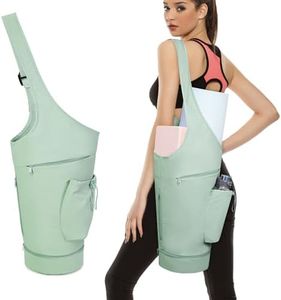 sportsnew Yoga Mat Bag, Opening Large Yoga Mat Carrier Bag with Zipper Pocket and Bottom Wet Pocket, Exercise Yoga Mat Carrier Holder Multi-Functional Storage Bag, Mint Green, patent pending