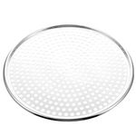 HEMOTON 9 Inches Pizza Pan Even Heating Accessories Non Stick Tray Kitchen Tools Plate Hole Home Mold Baking Bakeware Perforated Aluminum Alloy Kitchen Gadget