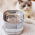Wireless & Battery Operated Cat Water Fountain,Automatic Sensor Smart Pet Water Dispenser,Whisper Quiet 67oz/2L Cat Fountain,Dual Power Convenient Cat Water Dispenser for Cat/Small Dog Inside Outdoor
