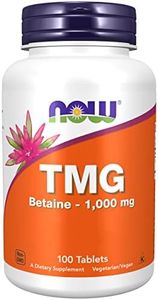 Now Foods, TMG (Trimethylglycine), 1.000 mg, 100 Comprimés végétaliens, Testé en Laboratoire, Haute Dose, Bétaïne, Sans Gluten, Sans Soja, Végétarien