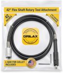 Drilax Flexible Rotary Drill Tool Drive Flex Shaft Attachment 42 inch Extension Fits 1/8 inch Collet Grinding, Polishing Compatible with Standard Rotary Tools