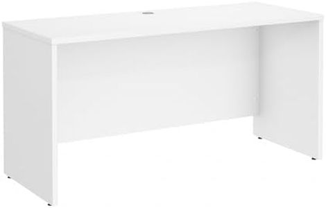 Bush Business Furniture Credenza Desk, Computer Table for Home or Professional Office, Wood, White, 60W x 24D