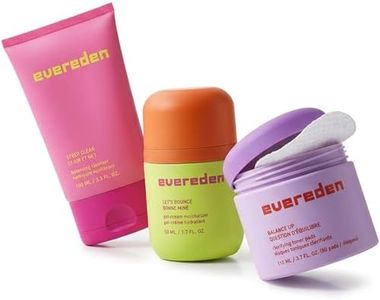 Evereden Pre-Teen Collection: Triple Green Tea Steer Clear Balancing Jelly Cleanser Face Wash, Let's Bounce Gel-Cream Face Moisturizer, & Balance Up Water-Based Toner Pads for Face