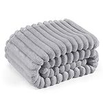 Bedsure Light Grey Fleece Blanket f