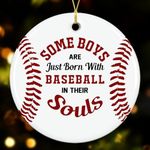 NewEleven Baseball Gifts Ceramic Christmas Tree Ornament for Baseball Lover - Some Boy with Baseball Funny Christmas Ornaments - Baseball Gifts for Boys, Baseball Decor - 2024 Christmas Ornaments