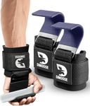 DMoose Weight Lifting Hooks (Pair), Hand Grip Support Wrist Straps for Men and Women, 8 mm Thick Padded Neoprene, Deadlift, Powerlifting, Pull up bar, Liftups, Shrugs (Navy Blue)