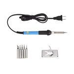 TXINLEI Electronics Soldering Iron Kit，60W 110V Adjustable Temperature Welding Tool Set, 5pcs Different Soldering Tips, Stand