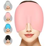 ACWOO Migraine Relief Cap, Reusable Cold Hot Therapy Migraine and Headache Relief Cap, Single-Sided Gel Ice Hot Head Wrap for Chronic Migraine, Tension Headache, Sinus Stress, Puffy Eyes (Pink)