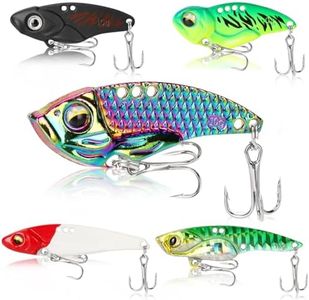 5PCS Fishing VIB Lures for Bass Walleye Trout Vibrating Blade Bait with Treble Hooks Metal VIB Fishing Lures for Freshwater Saltwater Multi Color