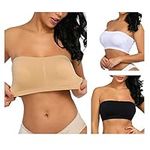 Boolavard Ladies Sexy Bandeau Strapless Seamless Boob Tube Style Bra XXL: (42-44)