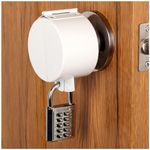 TEMEILI Door Handle Lock, Round Door Knob Cover, Prevent Turning Handle, for Door Knob Lockout Device, Temporary Door Lock, No Drill Door Lock,Removable and Easy to Use (White) with Padlock