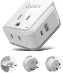 Ceptics China, Malaysia Power Adapter Travel Set, 20W PD & QC, Safe Dual USB & USB-C 3.1A–2 USA Outlet - Compact-Use in Hong Kong, Kuwait, Singapore, Iraq - Includes Type G, I, C SWadAPt Attachments