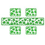 PHILIAS St Patricks Day Table Runner with 4 PCS Clover Placemats,Green Table Runner for St Patricks Table Decorations Party Supplies