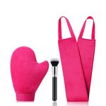 KELILO Self Tanning Mitt 3 in 1 Kit, Fake Tan Mitt Glove Self Tan Mitt Fake Tan Glove, Tanning Gloves - Back Tanning Mitt for Back Self Tan Back Applicator Back tanner Applicator-Tanning Brush