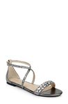 Jewel Badgley Mischka Women's Osome Sandal, Smoke Glitter, 3 UK