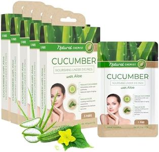 Natural Chemist Korean Cucumber & Aloe Under Eye Patches For Dark Circles & Puffiness, Wrinkles Anti-aging, Cooling & Soothing Eye Pads - Cruelty Free K Beauty - All Skin Types - 25 Pairs - 5 Packs