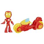 Spidey and His Amazing Friends, Iron Man Action Figure & Toy Motorcycle Playset, Marvel Super Hero Preschool Toys for Kids 3 and Up