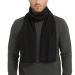 CUDDLE DREAMS Men's Silk Scarves for Winter, 100% Mulberry Silk Brushed, Luxuriously Soft & Warm (Solid Black)